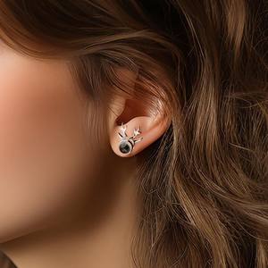 Pendientes de tuerca de letras con imágenes de astas exquisitas personalizadas, Plata de Ley 925, pendientes de proyección con idioma I Love You para mujer - Product Image 6