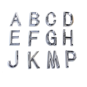 Chữ cái và số logo xe hơi mạ crôm 3D tùy chỉnh bằng nhựa ABS, tự dính, phù hiệu & nhãn dán xe hơi - Product Image 2