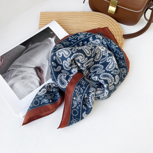 Elegant Women's 100% <b>Silk</b> <b>Square</b> <b>Scarf</b> Geometric Pattern Digital Printing Fashion Accessory All Seasons Multi-Functional - Product Image 4