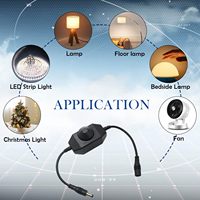 Bouton rotatif PWM professionnel 6A avec prise DC 5,5x2,1 mm, câble de commande USB marche/arrêt 12V-24V pour le contrôle des bandes LED