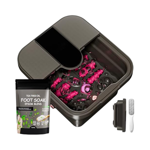 Opvouwbare Voet Spa Warmte Bubble <span class=keywords><strong>Massage</strong></span> Rollers Tea Tree Olie Epsom Zout Doorweekt Rood Licht Verwijderbare Puimsteen - Product Image 1