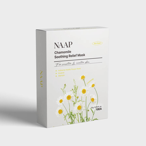 Masque en tissu apaisant à la camomille NAAP pour femmes, origine Corée, soin des peaux irritées et rouges - Product Image 1