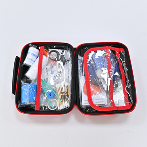Trousse de premiers secours d'urgence portable grande capacité - ROUGE PU Imperméable pour soins des animaux de compagnie (chien/chat) Voyage en plein air et <span class=keywords><strong>camping</strong></span> - Product Image 4
