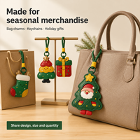 Colgante de Cuero con Diseño Navideño para Bolsos, Personalizado, OEM ODM, Accesorio Festivo para Compradores de Marcas Globales