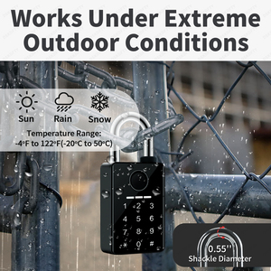 Tuya Cuộc Sống Thông Minh IP65 Không Thấm Nước Nhiệm Vụ Nặng Nề Thông Minh Ổ Khóa Kỹ Thuật Số Thép Không Gỉ Ổ Khóa Không Thấm Nước Bán Buôn - Product Image 3