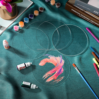 Logo personnalisé imprimé UV acrylique Transparent bricolage artisanat clair rond feuilles acryliques blancs cercles disque acrylique