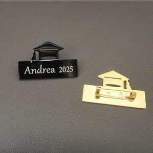 Broches Personalizados em Aço Inoxidável com Logo em Branco para a Nova Temporada de Formatura 2025 - Product Image 2