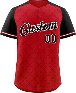Jersey de béisbol elástico en 4 direcciones 90s Hip Hop Button Down Sports Shirts Número de nombre cosido personalizado para hombres Mujeres Jóvenes - Product Image 3