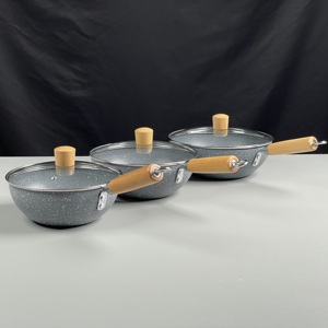 Dayanıklı yüksek kaliteli mermer yapışmaz kızartma tavası hızlı teslimat kolay temizlemek için çok yönlü pişirme - Product Image 1