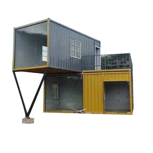 Maison conteneur modifiée à double étage, bureau au design industriel, forme rectangulaire, épaisseur standard, installation sur site - Product Image 1
