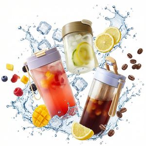 330ml 480ml Reusable Take Away Cold Brew Tea Iced <b>Coffee</b> Tumbler Maker Plastic Cup Water <b>Bottle</b> with Lid Straw Fine Mesh Filter - Product Image 1