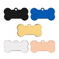 Placa de Identificación en Blanco de Acero Inoxidable Personalizada Qiygifts con Grabado de Logo para Collar de Mascota
