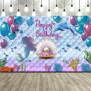 Русалки фон для дня рождения для девочек Свадебная вечеринка украшения под водой блеск одеяло «хвост русалки» Bday партию фотосессия фон для фотосъемки