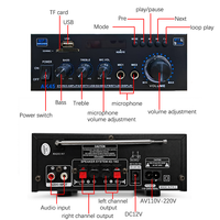 Amplificateur de puissance audio HIFI AK45 2 canaux 40W+40W pour la maison et la voiture