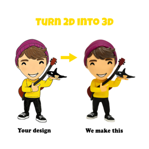 Nuova Adorabile Statuetta Musicista in PVC, Personalizzabile, Stile Vinile, da Collezione, con Chitarra e Orca, Scala 1:18 per OEM/ODM - Product Image 1