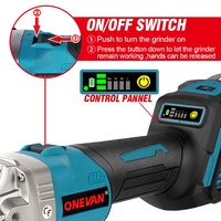 Meuleuse d'angle électrique sans balais 2000W 20000RPM 6 vitesses Machine de découpe de polissage rechargeable Outil électrique pour batterie Makita 18V
