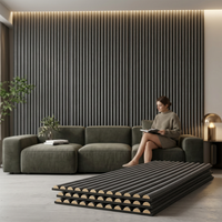 Panneau mural acoustique incurvé en MDF coloré moderne insonorisant avec feutre suédé, réduction du bruit de 80 %, écologique, design 3D flexible
