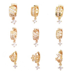 Tendencia 2024 Joyería de Moda de Diseñador Aretes con Piedra de Nacimiento Oro Macizo de 14k con Diamantes de Laboratorio - Product Image 1