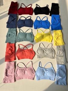 เสื้อโยคะ Yimo 14 สี เซ็กซี่ สีพื้น ดีไซน์ไขว้หลังสวย บราออกกำลังกายสำหรับผู้หญิง แฟชั่น บราฟิตเนสกันกระแทก - Product Image 5