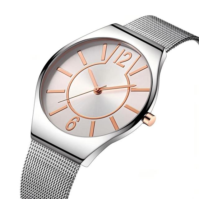 SN041 Ultra Thin 30M Water Resistant Quartz Fashion Women's Watch Alloy Case Acrylic Band Minimalist Casual Sport Stylish Daily