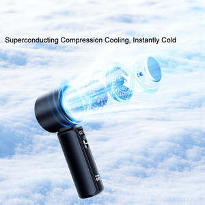 พัดลมมือถือขนาดเล็กแบบไร้ใบพัด รุ่นขายดี 100 ระดับความเร็ว พร้อมจอ LED แสดงผล ระบบทำความเย็นด้วยน้ำแข็ง ชาร์จผ่าน USB ทำงานเงียบพิเศษ - Product Image 1