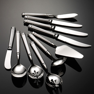 Cuillère à dessert épaissie en acier inoxydable 304 forgé, couteau, fourchette, cuillère de style colonne romaine, spatule à gâteau pour hôtel et cuisine occidentale - Product Image 2