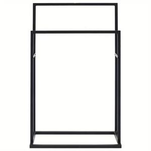 <span class=keywords><strong>Porte</strong></span>-serviettes <span class=keywords><strong>de</strong></span> <span class=keywords><strong>salle</strong></span> <span class=keywords><strong>de</strong></span> <span class=keywords><strong>bain</strong></span> double niveau, écologique, imperméable, en fer, sur pied, avec penderie métallique et barre <span class=keywords><strong>de</strong></span> rangement pour vêtements - Product Image 6