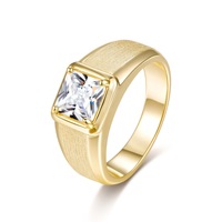 Bague en argent sterling pour homme, moissanite brossée sertie à griffes, forme géométrique, style vintage, luxe léger, article de mode populaire