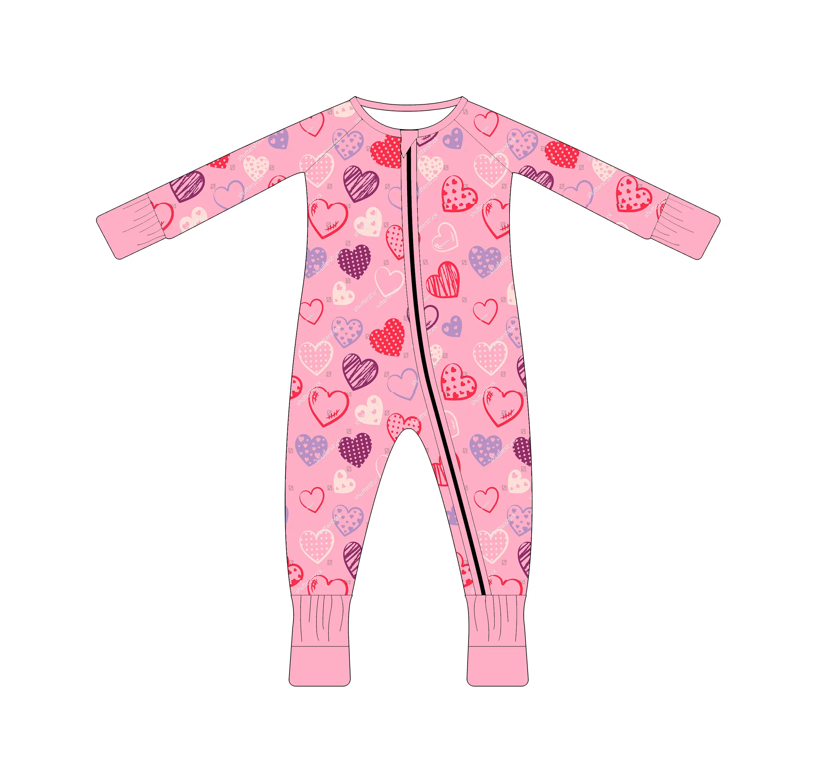 Tuta di design in bambù a forma di cuore vestiti per bambini