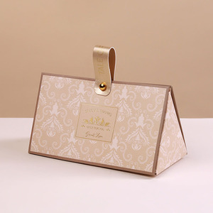 Anillo <span class=keywords><strong>de</strong></span> boda triangular portátil, caja <span class=keywords><strong>de</strong></span> regalo <span class=keywords><strong>de</strong></span> caramelo y Chocolate con cinta - Product Image 2