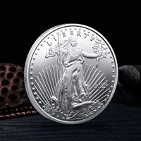 Pièce de monnaie commémorative 3D double face Liberté et Aigle, pièce de défi en métal sur le thème américain, commandes en gros personnalisées