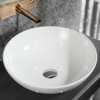 Forme ronde Comptoir en céramique de couleur blanche Bonne qualité Sanitaire Lavabo Salle de bain Art Évier Bol