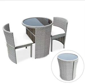 <span class=keywords><strong>Al</strong></span> L Thời Tiết Ngoài Trời Patio Mây Bàn Và Ghế Tiết Kiệm Không Gian Mây Bistro Bộ Bàn Và Ghế - Product Image 2