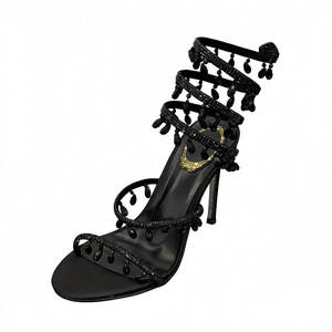 Nouvelles Sandales à Talons Aiguilles 2026 avec Strass et Pompons Effet Serpent, Chaussures de Mariage Élégantes en Cristal, Talons de Fête Féeriques pour Femme, Vente en Gros - Product Image 4
