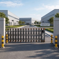 Portail coulissant télescopique en aluminium résistant aux intempéries, robuste, moderne, personnalisé, portail électrique