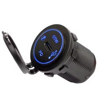 65W Charge Rapide 12V 24V PD 3.0 USB Voiture Type C Chargeur Prise pour Bateau RV