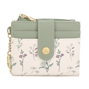 Ins Style New Multi-<b>Card</b> Slot Coin Purse Women's Spring Summer Versatile Floral <b>Card</b> <b>Holder</b> <b>Wallet</b> with Leaf Zipper - Product Image 1