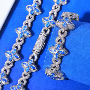 สร้อยคอแบบ Cuban Link  โมอิสซาไนต์สั่งทำพิเศษ เงินแท้ 925 สไตล์ฮิปฮอป ประดับเพชร VVS1 ผ่านการทดสอบเพชร เครื่องประดับ - Product Image 6