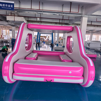 Yacht gonflable de luxe, couleur rose ou personnalisé, avec siège et moteur, pour fête sur l'eau, lac, rivière, bord de mer