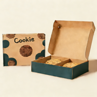 Boîte d'emballage personnalisée pour brownies au chocolat, boîte à friandises en carton noir de qualité supérieure, boîte pliante pour beignets avec logo