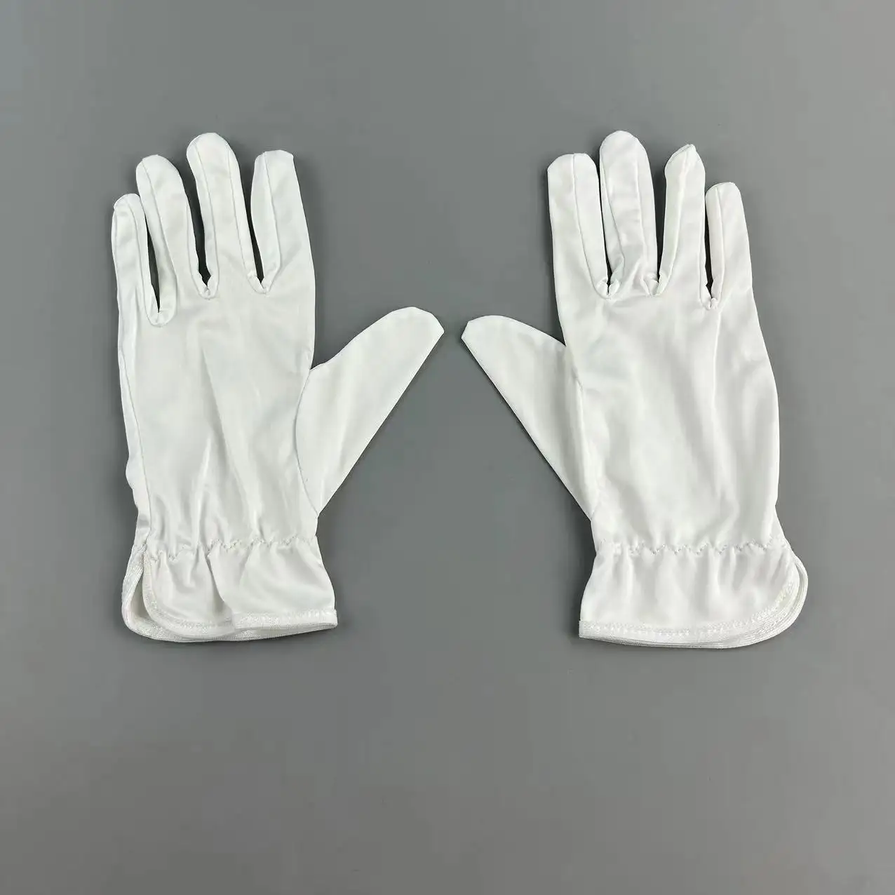 Guantes de algodón personalizables de alta calidad Inspección Pulido Limpieza Guantes transpirables de microfibra blanca