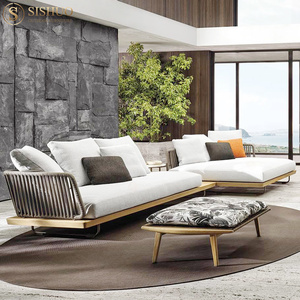 Industrial material de madera pesada hogar jardín sofá conjunto muebles teca muebles de patio para <span class=keywords><strong>terraza</strong></span> - Product Image 3