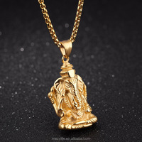 Collar MECYLIFE para Hombre, Joyería Personalizada, Colgante de Ganesha de Acero Inoxidable con Diseño de Elefante Indio Religioso