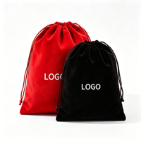 Kantong Beludru Murah Grosir dengan Tali Serut, Tas Beludru Custom Logo untuk Perhiasan, Kosmetik, Pernikahan, Permen, Souvenir Pesta, Tas Penyimpanan