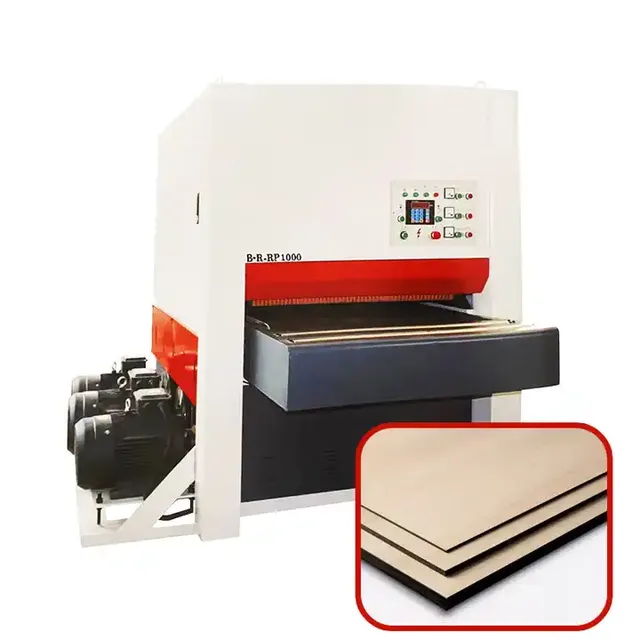 Table Wood Automatic CNC Double Side Belt Sanding Machine Multifunctional Wood Planer Engine/Motor 35.37kW 1300mm Working Width