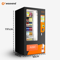 Máquina Expendedora de Bebidas Refrigeradas al por Mayor, con Soporte para Pago con Tarjeta de Crédito y Efectivo, OEM/ODM, Máquina Expendedora Personalizada de Alimentos, Snacks y Bebidas