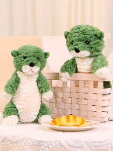 Vải dập nổi mềm màu xanh lá cây Thú nhồi bông dễ thương nhồi Bông Rái Cá Dễ Thương sang trọng Đồ chơi Rái cá vui nhộn sang trọng - Product Image 4