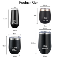 Gobelets isothermes en acier inoxydable avec logo personnalisé, 12 oz, verre à vin isotherme en acier inoxydable, tasse à café de voyage avec couvercle, gobelets à vin