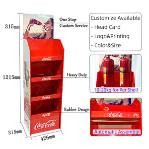 Tùy chỉnh có thể gập lại phong cách hiện đại sóng các tông rượu vang & bia giá thực phẩm sàn carton hiển thị đứng làm bằng giấy bền - Product Image 5