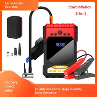 Démarreur de voiture d'urgence sans fil haute puissance pour extérieur, gonfleur intégré, batterie d'allumage 16000 mAh